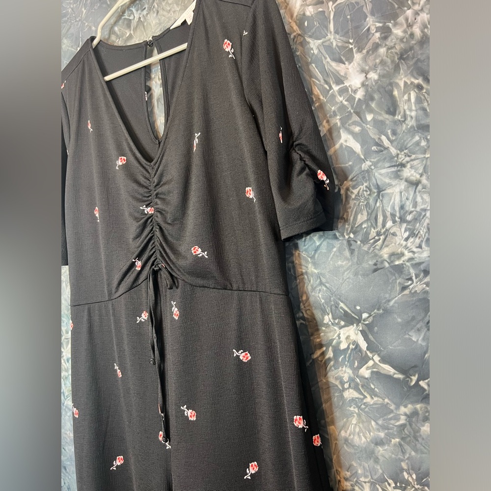 LC Lauryn Conrad Black flowy wide leg stretch jumpsuit romper